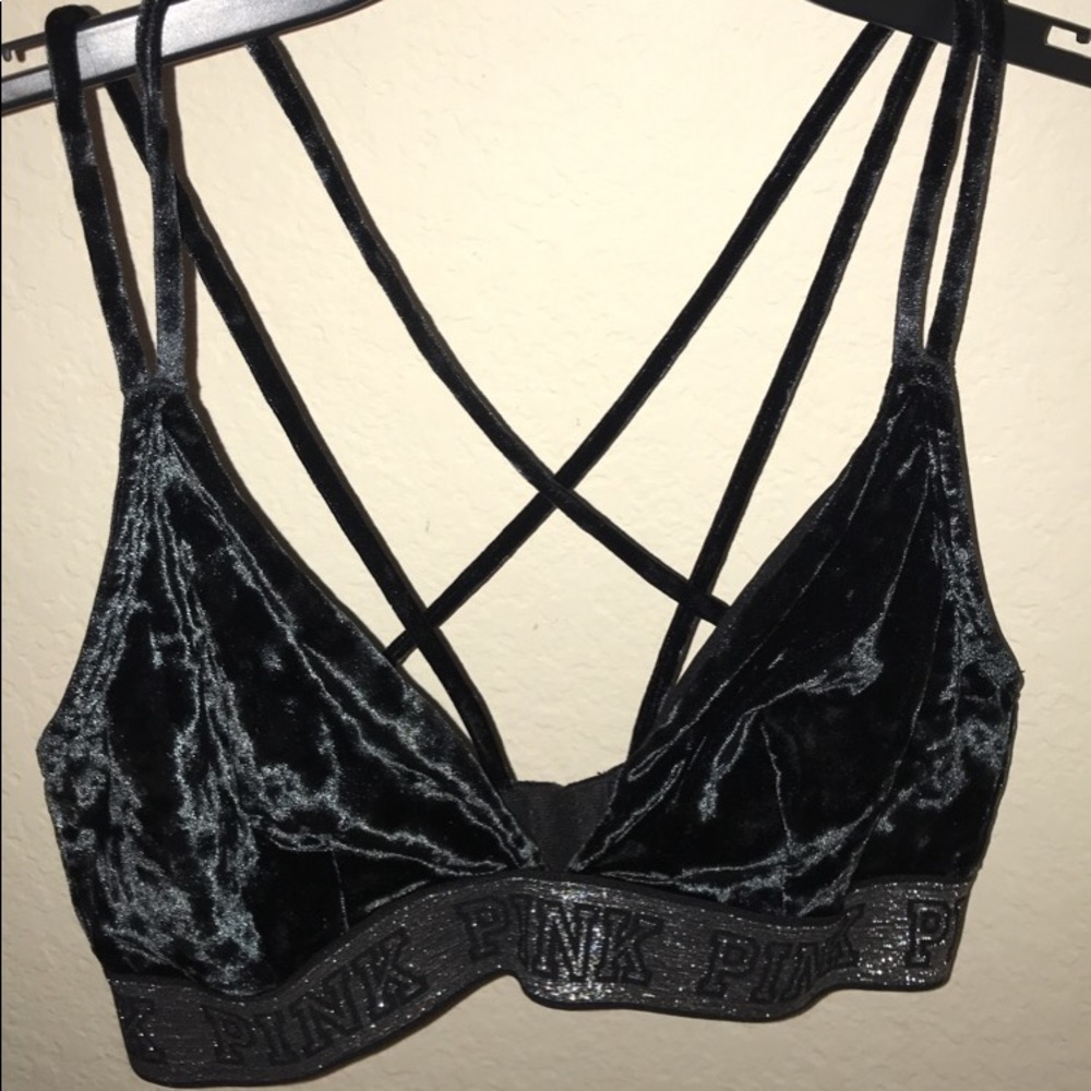 PINK Victoria’s Secret- black velvet bralette